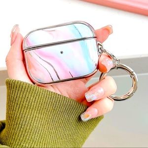 For AirPod Pro Cute Rose Gold Electroplated Protective Cases with Ring Clasp